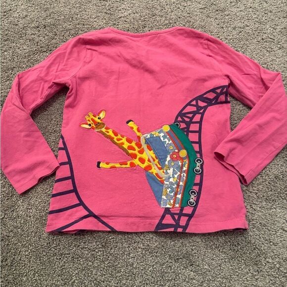 Mini Boden Lemur Giraffe Amusement Park Appliqué Top Sz 6-7 - Picture 3 of 5